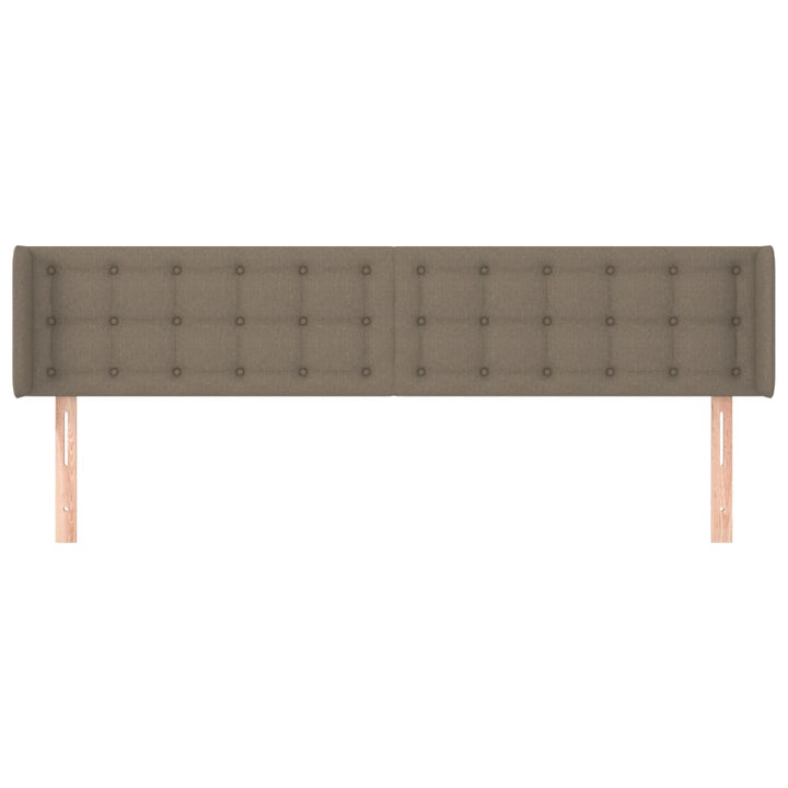 sengegavl med kanter 163x16x78/88 cm stof gråbrun