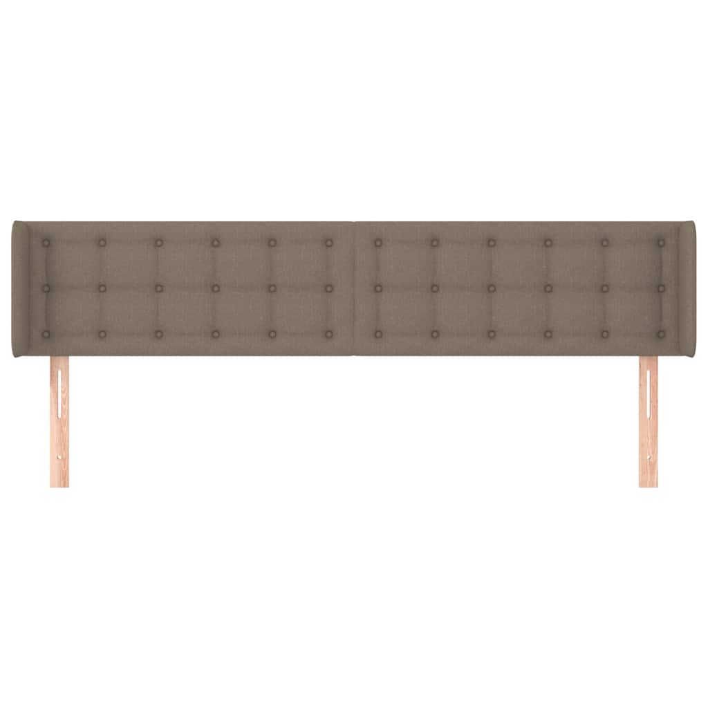 sengegavl med kanter 163x16x78/88 cm stof gråbrun