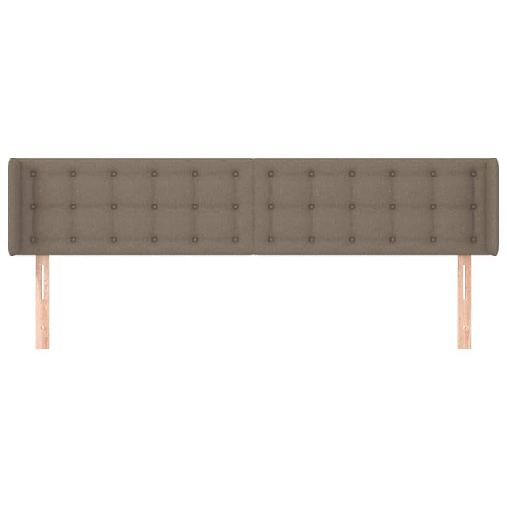 sengegavl med kanter 163x16x78/88 cm stof gråbrun