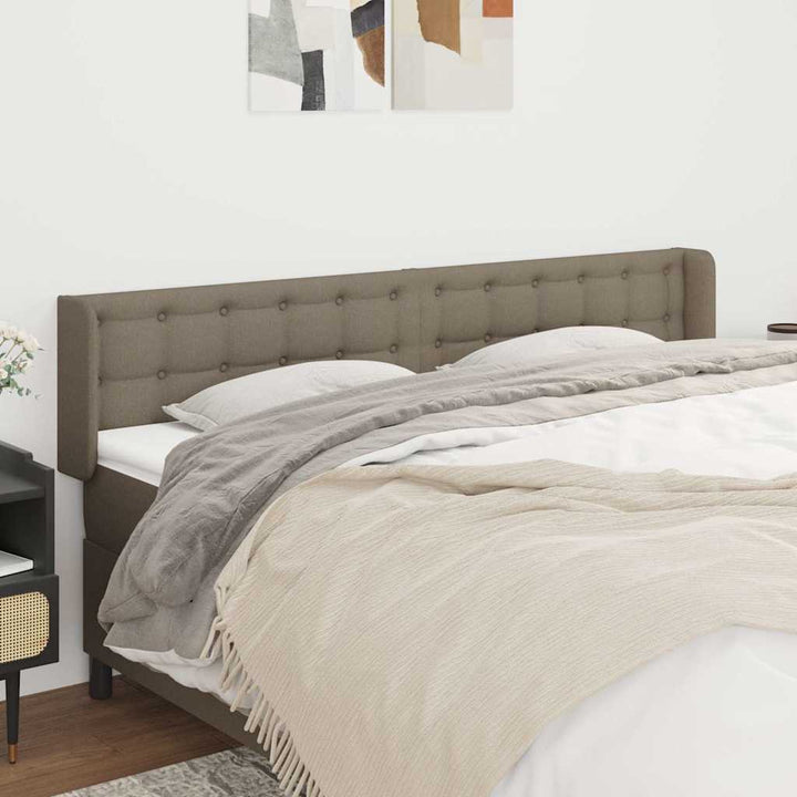 sengegavl med kanter 163x16x78/88 cm stof gråbrun