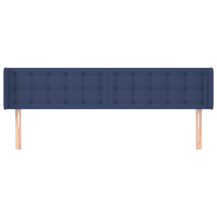 sengegavl med kanter 163x16x78/88 cm stof blå