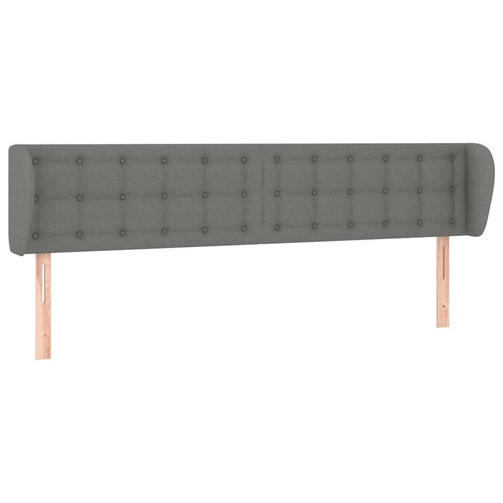 sengegavl med kanter 183x16x78/88 cm stof mørkegrå