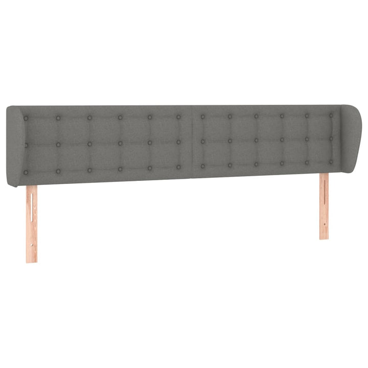 sengegavl med kanter 183x16x78/88 cm stof mørkegrå