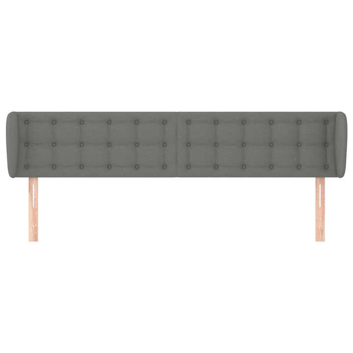 sengegavl med kanter 183x16x78/88 cm stof mørkegrå