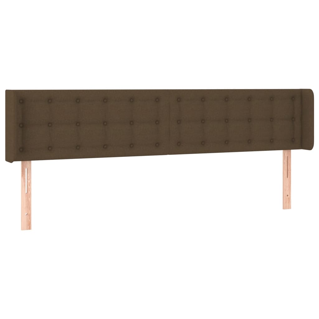 sengegavl med kanter 183x16x78/88 cm stof mørkebrun