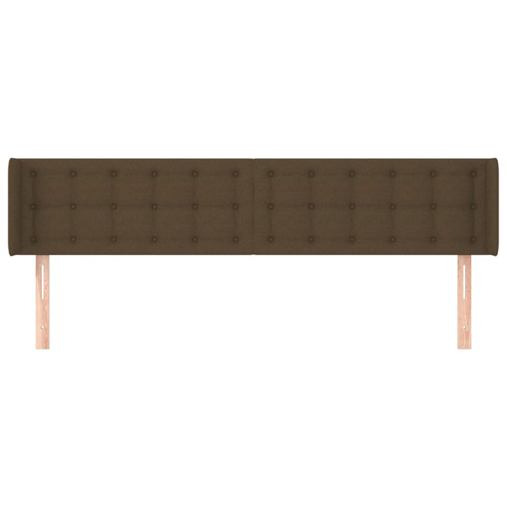 sengegavl med kanter 183x16x78/88 cm stof mørkebrun