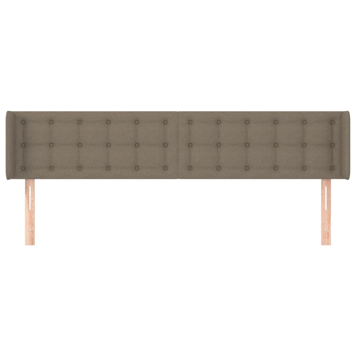 sengegavl med kanter 183x16x78/88 cm stof gråbrun