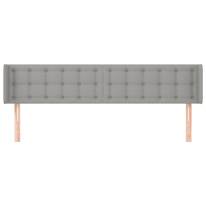 sengegavl med kanter 203x16x78/88 cm stof lysegrå