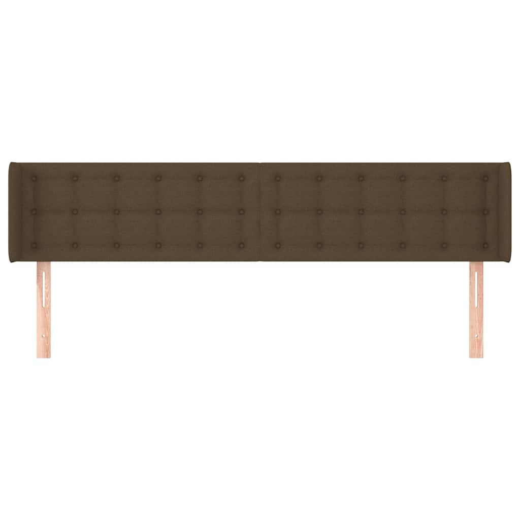sengegavl med kanter 203x16x78/88 cm stof mørkebrun
