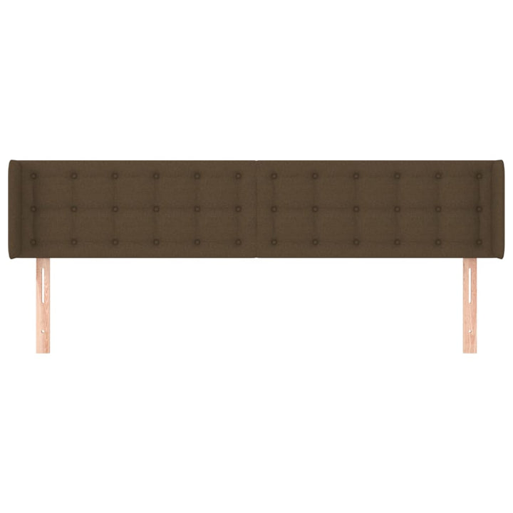 sengegavl med kanter 203x16x78/88 cm stof mørkebrun