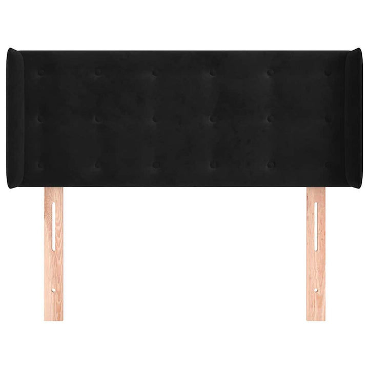 sengegavl med kanter 83x16x78/88 cm fløjl sort