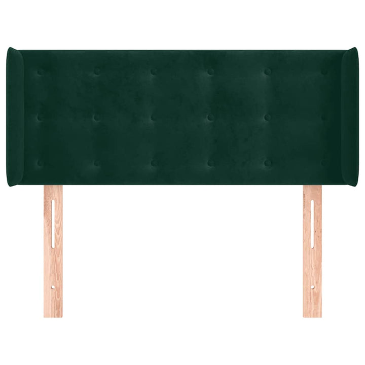 sengegavl med kanter 83x16x78/88 cm fløjl mørkegrøn