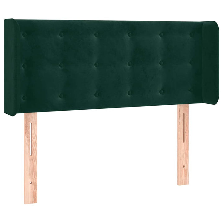 sengegavl med kanter 93x16x78/88 cm fløjl mørkegrøn