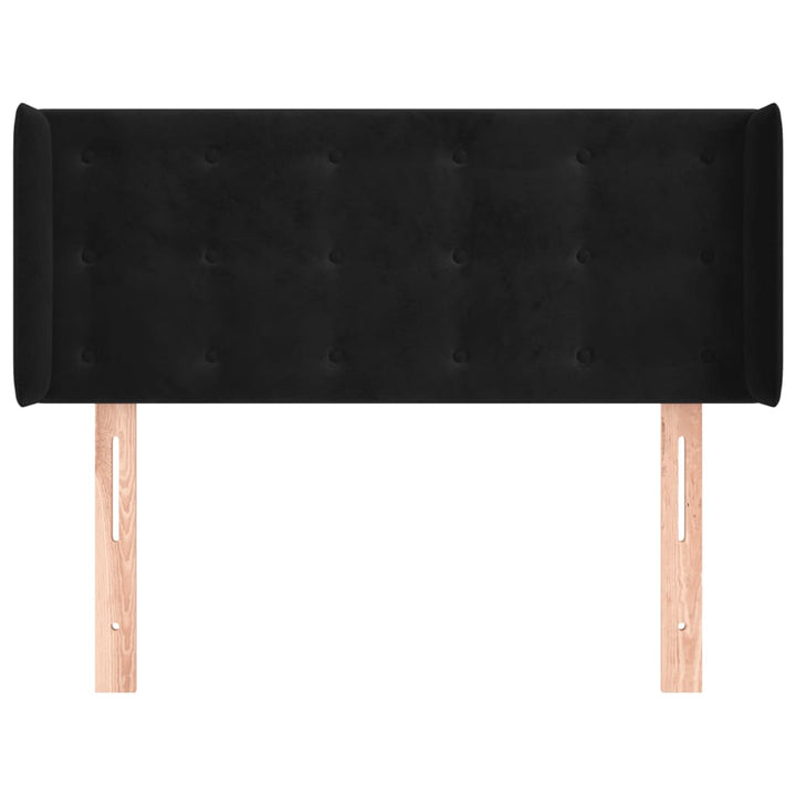sengegavl med kanter 103x16x78/88 cm fløjl sort