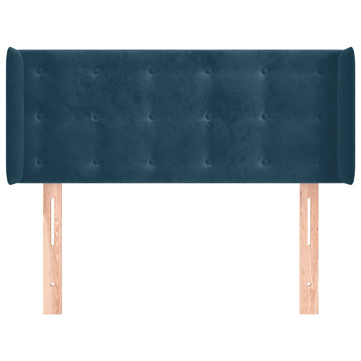 sengegavl med kanter 103x16x78/88 cm fløjl mørkeblå
