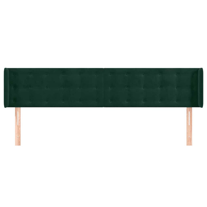 sengegavl med kanter 183x16x78/88 cm fløjl mørkegrøn