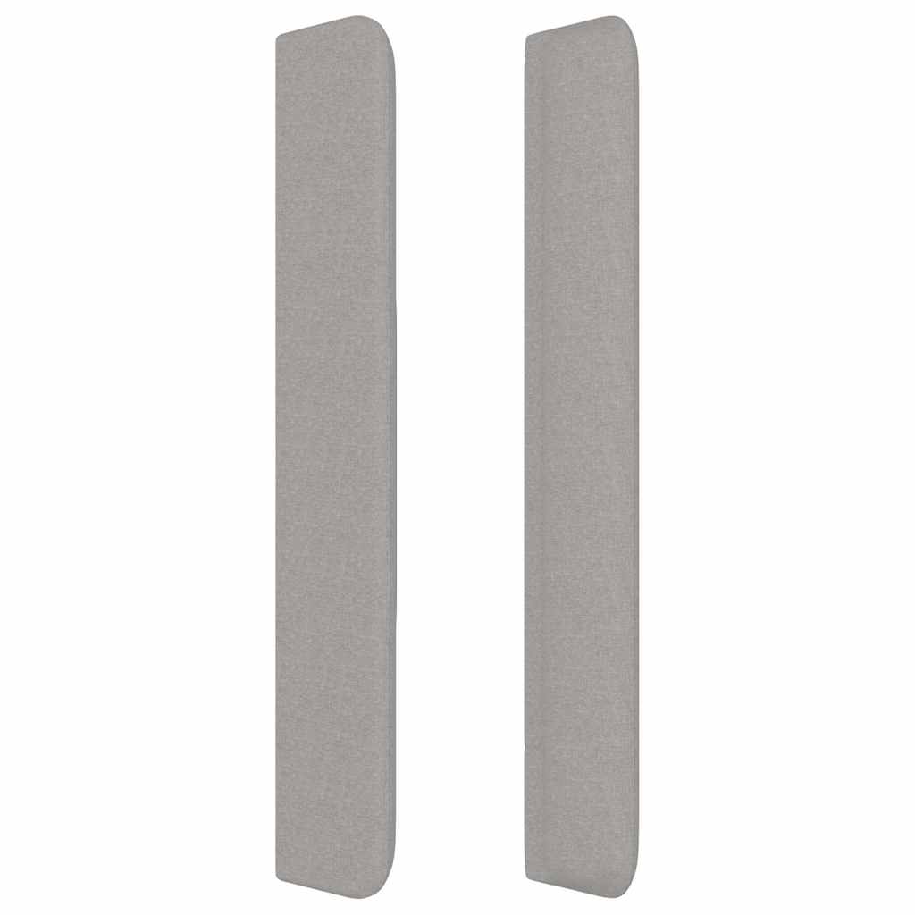 sengegavl med kanter 83x16x118/128 cm stof lysegrå