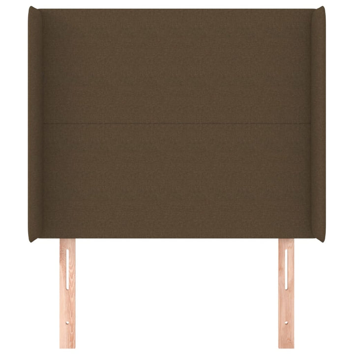 sengegavl med kanter 83x16x118/128 cm stof mørkebrun
