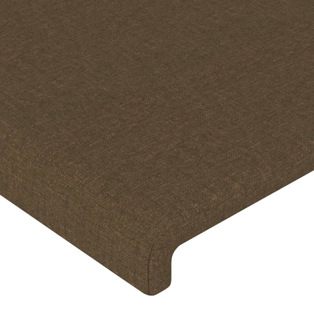 sengegavl med kanter 83x16x118/128 cm stof mørkebrun