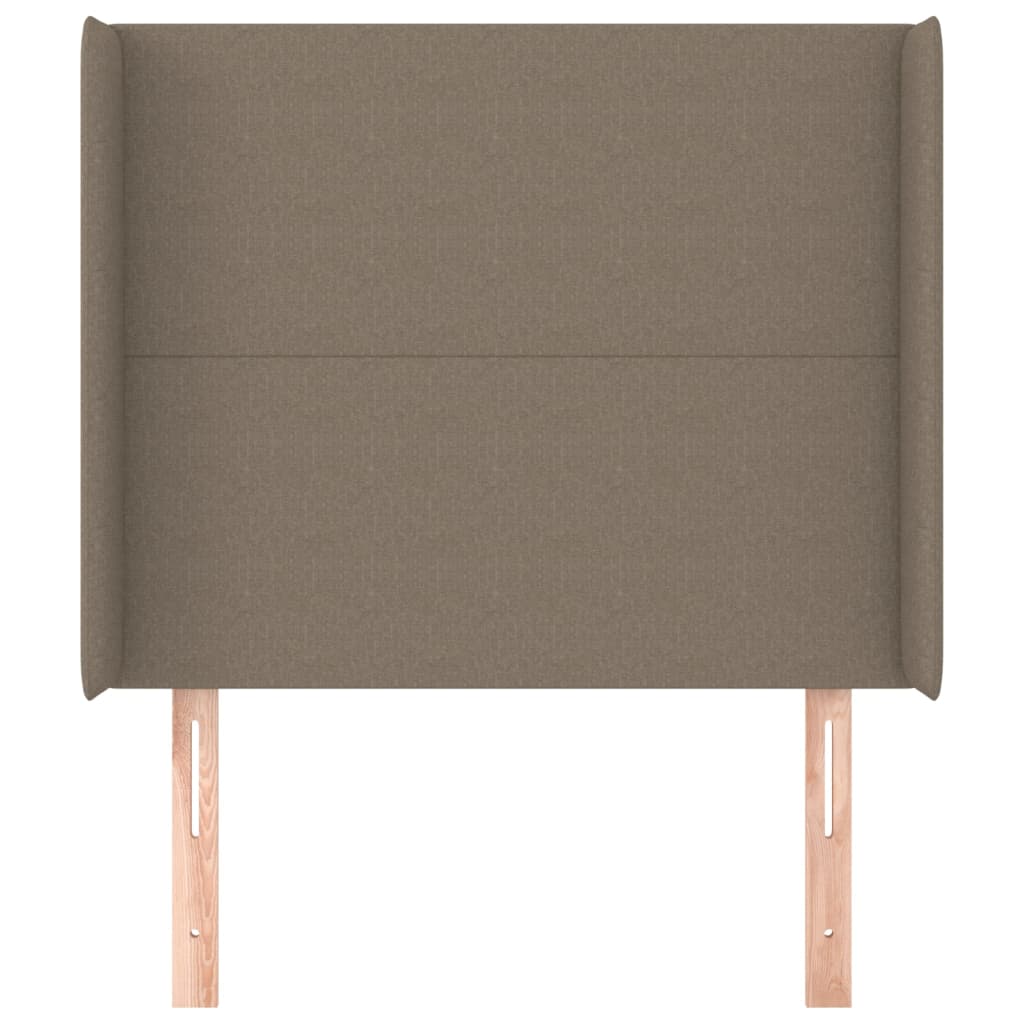 sengegavl med kanter 83x16x118/128 cm stof gråbrun