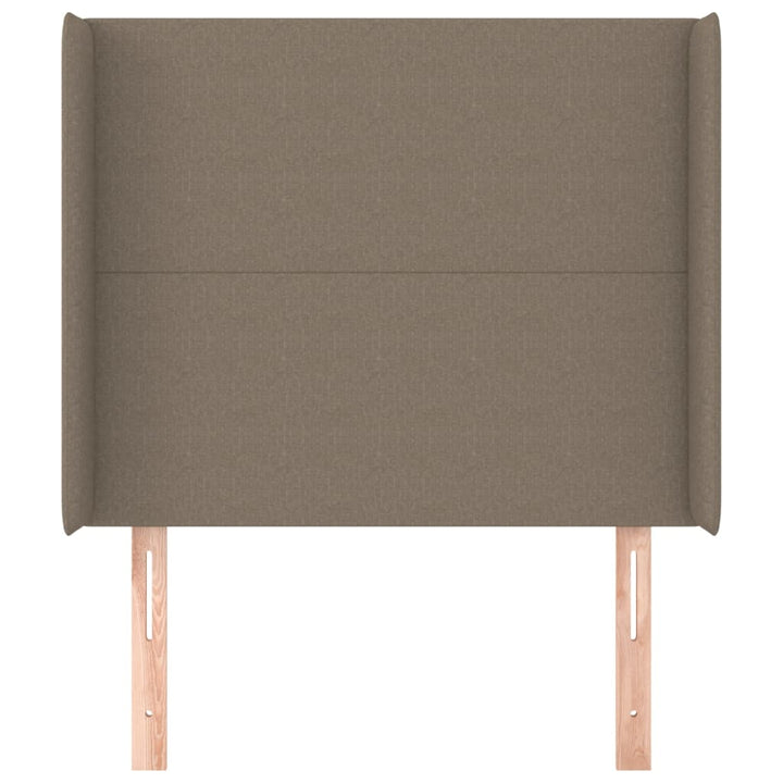 sengegavl med kanter 93x16x118/128 cm stof gråbrun