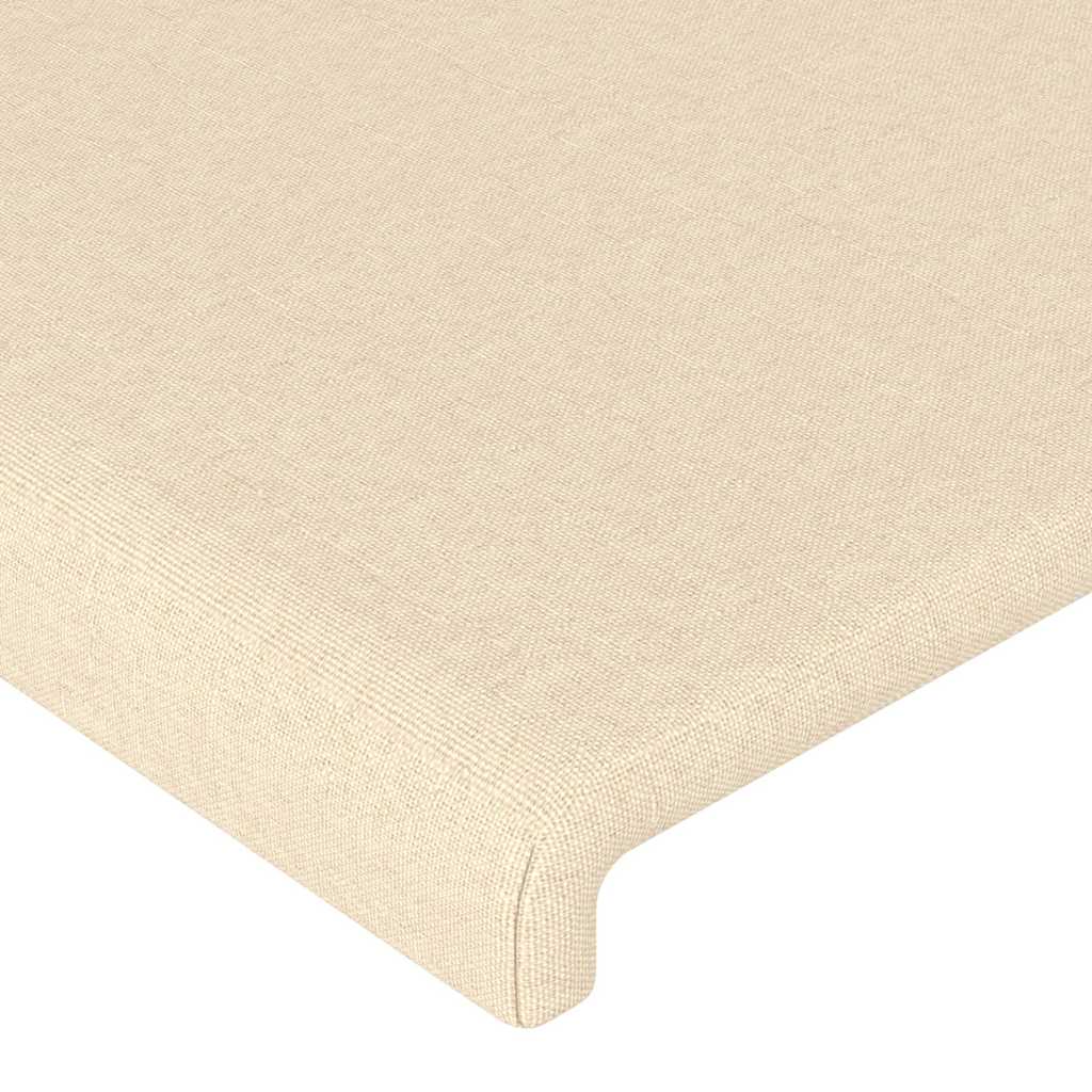 sengegavl med kanter 93x16x118/128 cm stof cremefarvet