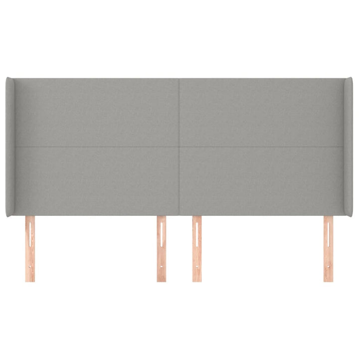 sengegavl med kanter 183x16x118/128 cm stof lysegrå