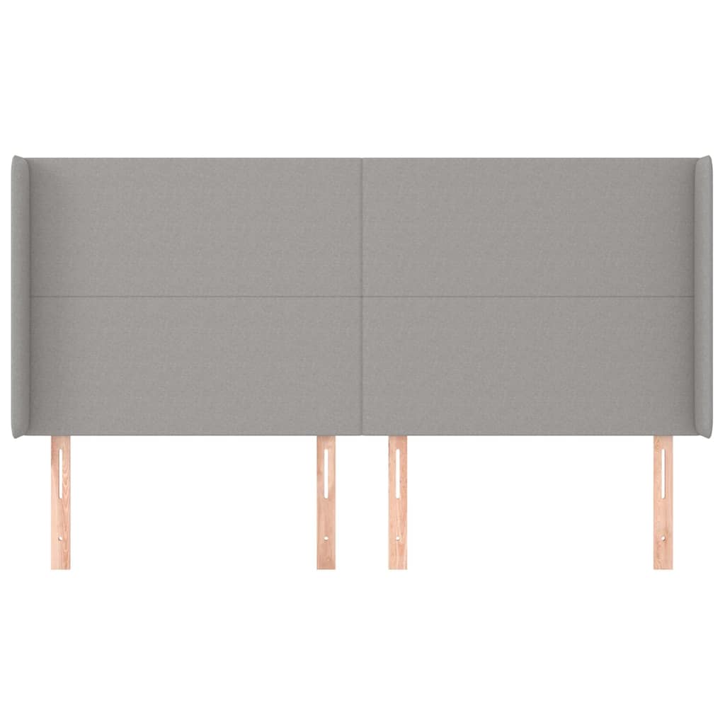 sengegavl med kanter 183x16x118/128 cm stof lysegrå