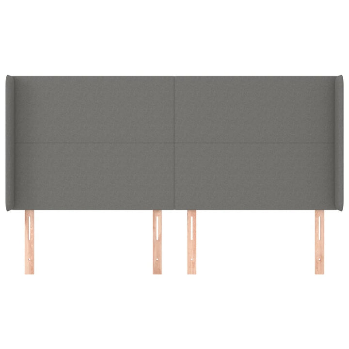 sengegavl med kanter 183x16x118/128 cm stof mørkegrå