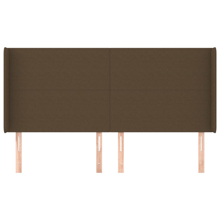 sengegavl med kanter 183x16x118/128 cm stof mørkebrun