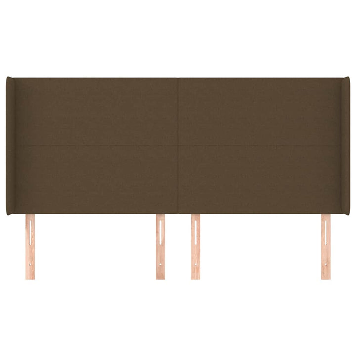 sengegavl med kanter 183x16x118/128 cm stof mørkebrun