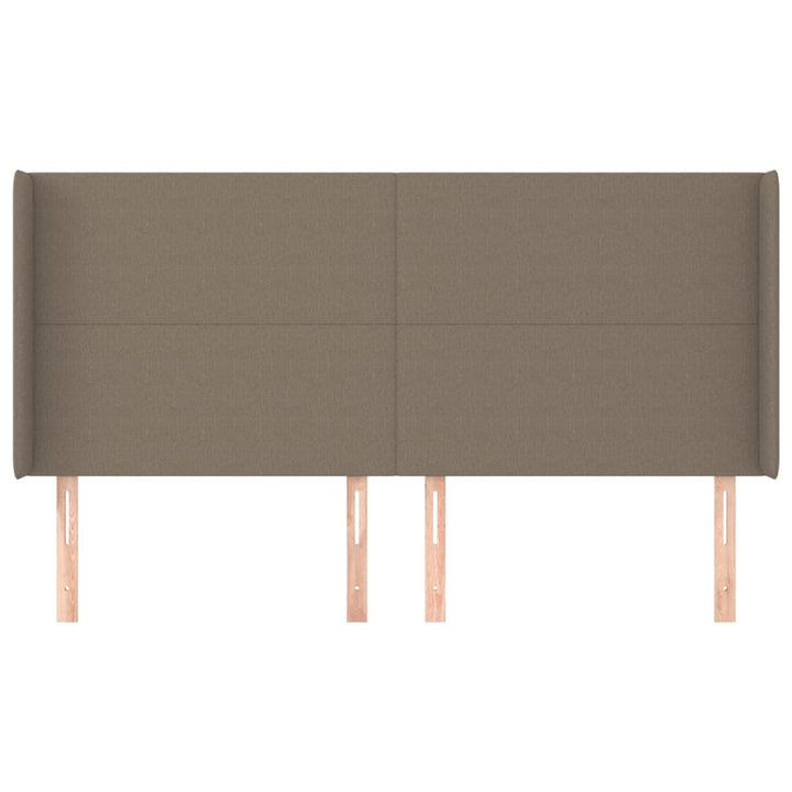 sengegavl med kanter 183x16x118/128 cm stof gråbrun