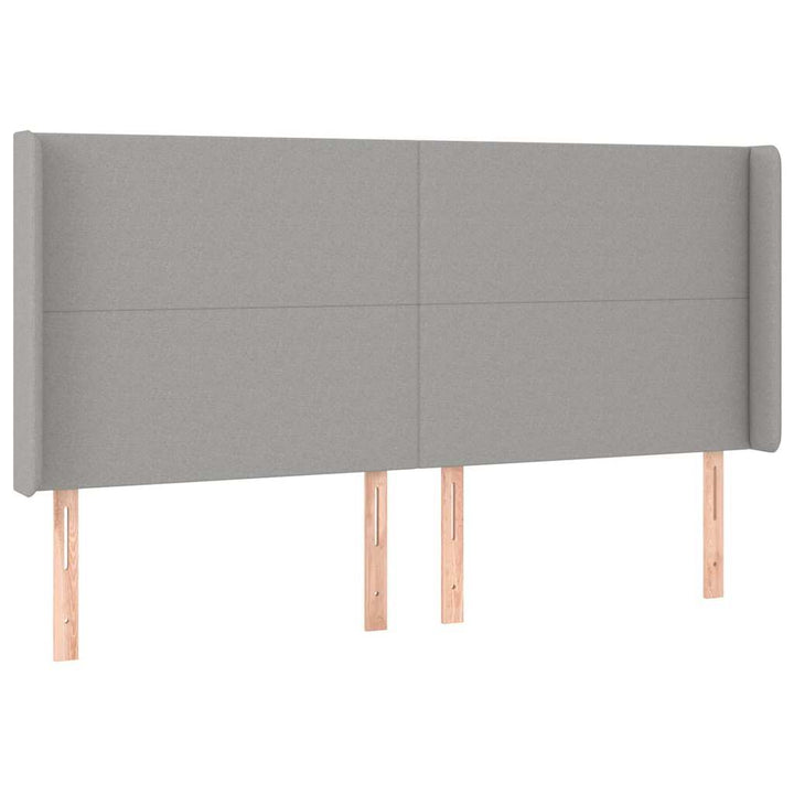 sengegavl med kanter 203x16x118/128 cm stof lysegrå