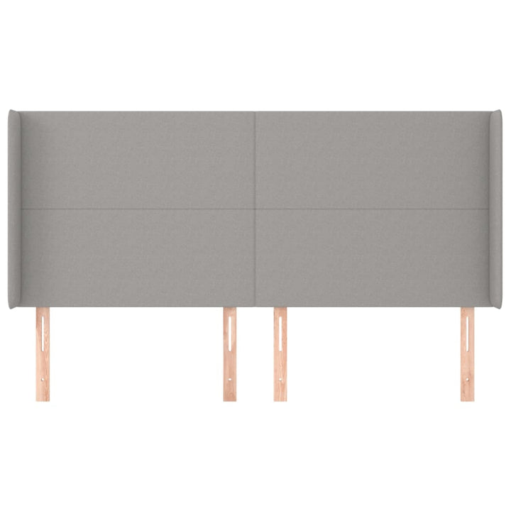 sengegavl med kanter 203x16x118/128 cm stof lysegrå