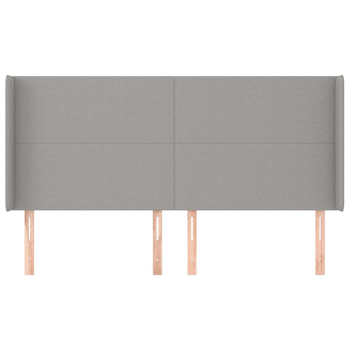 sengegavl med kanter 203x16x118/128 cm stof lysegrå