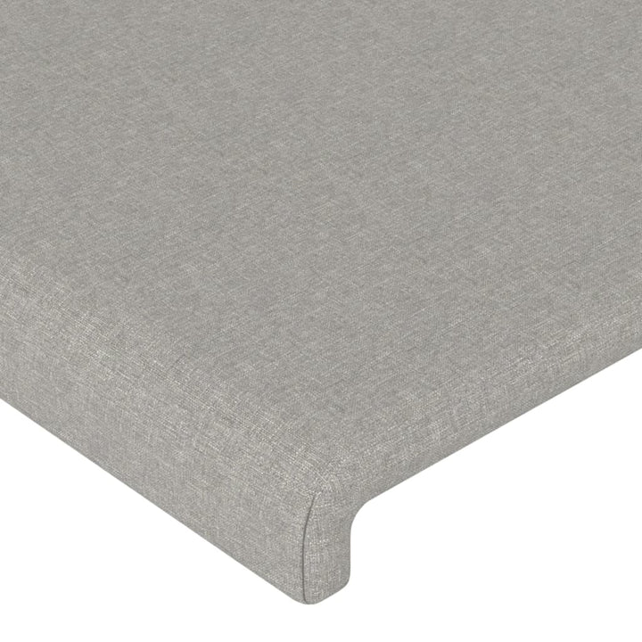 sengegavl med kanter 203x16x118/128 cm stof lysegrå