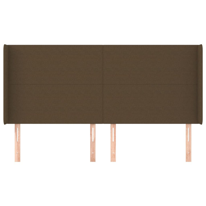 sengegavl med kanter 203x16x118/128 cm stof mørkebrun