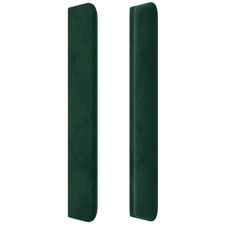 sengegavl med kanter 83x16x118/128 cm fløjl mørkegrøn