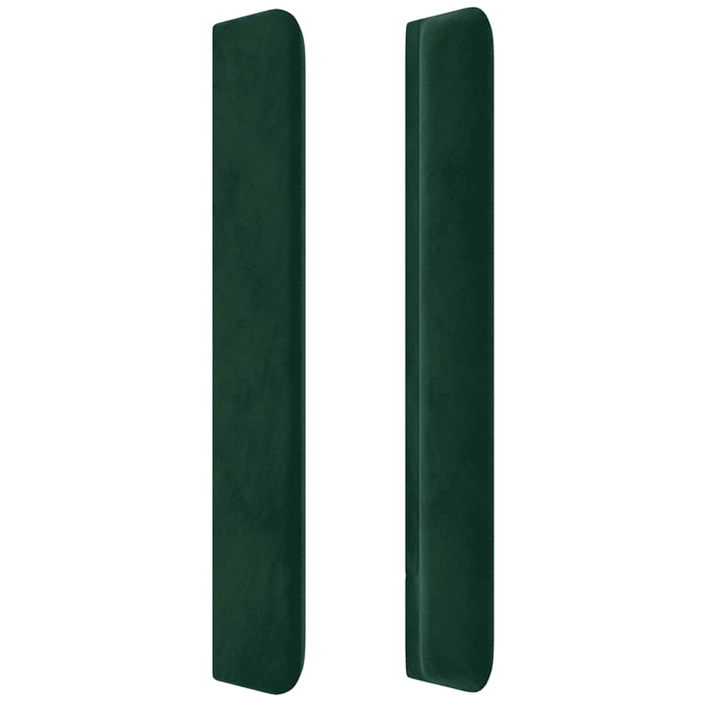 sengegavl med kanter 103x16x118/128 cm fløjl mørkegrøn