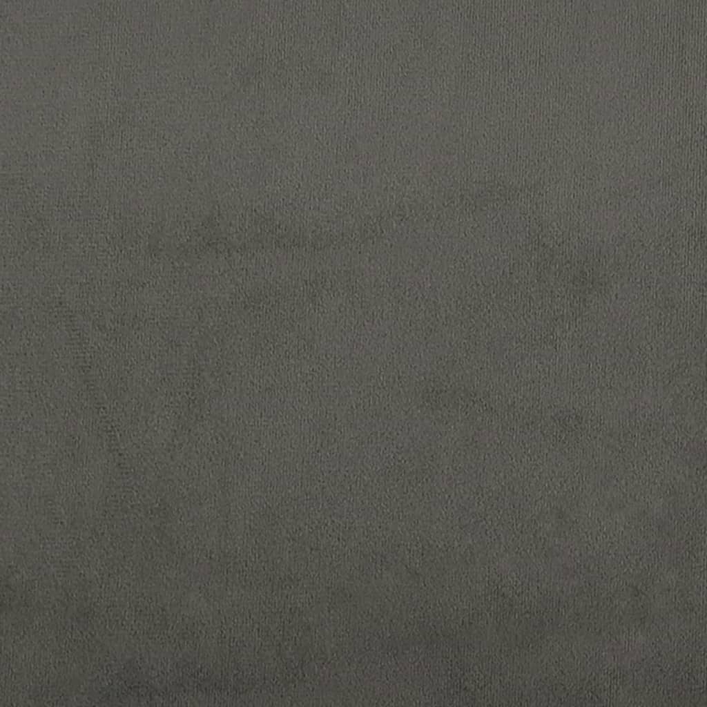 sengegavl med kanter 163x16x118/128 cm fløjl mørkegrå