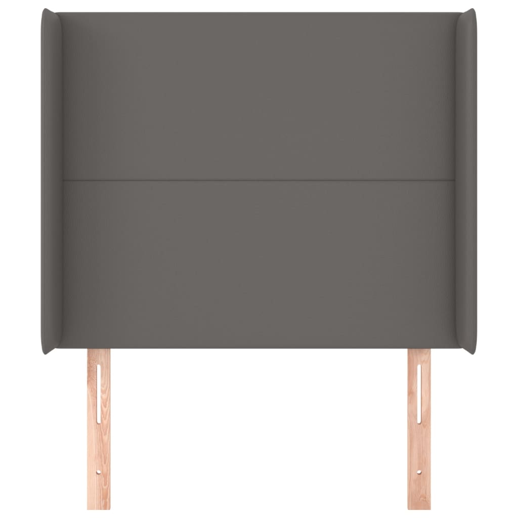sengegavl med kanter 83x16x118/128 cm kunstlæder grå
