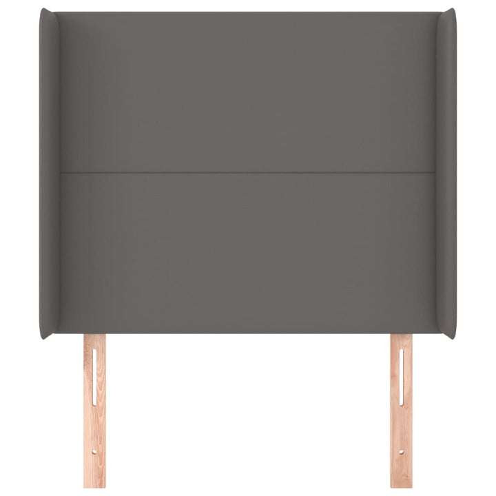 sengegavl med kanter 83x16x118/128 cm kunstlæder grå