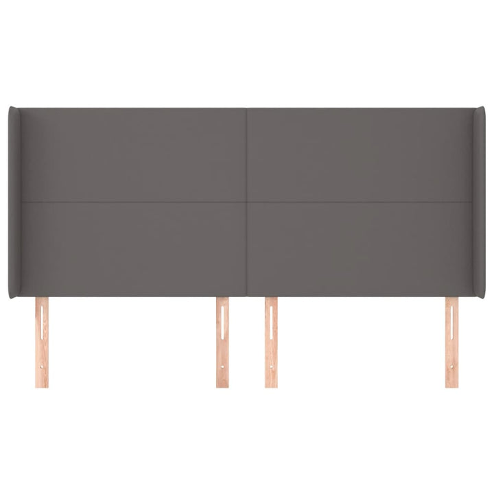 sengegavl med kanter 183x16x118/128 cm kunstlæder grå