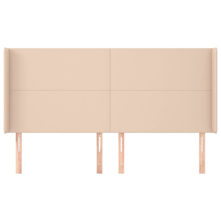 sengegavl med kanter 183x16x118/128 cm kunstlæder cappuccino