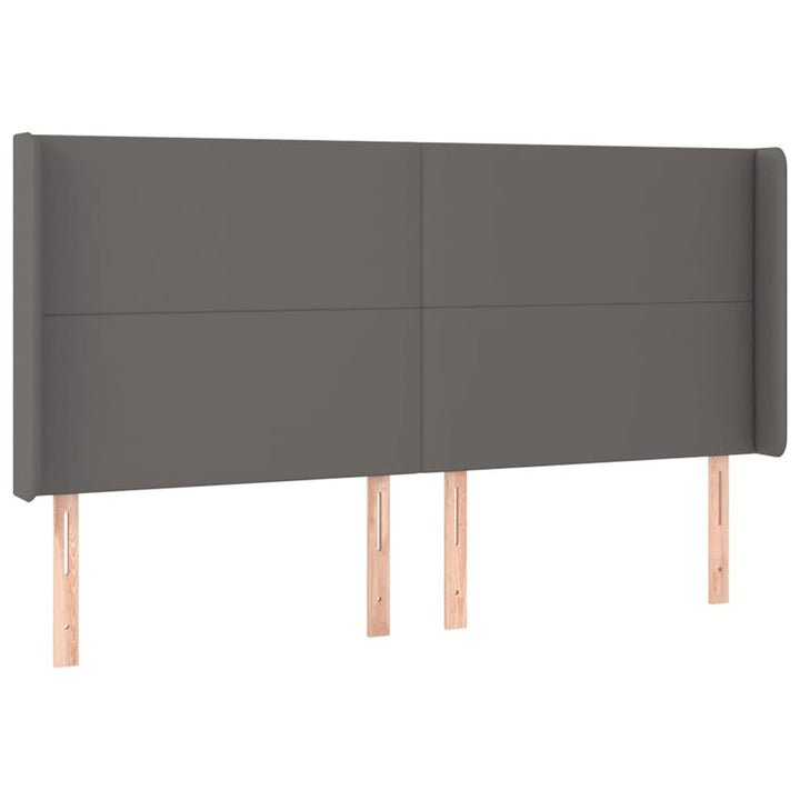 sengegavl med kanter 203x16x118/128 cm kunstlæder grå