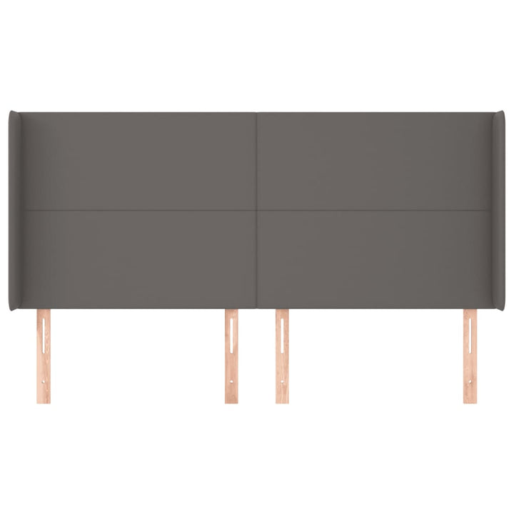 sengegavl med kanter 203x16x118/128 cm kunstlæder grå