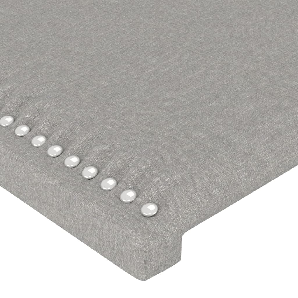 sengegavl med kanter 103x16x118/128 cm stof lysegrå