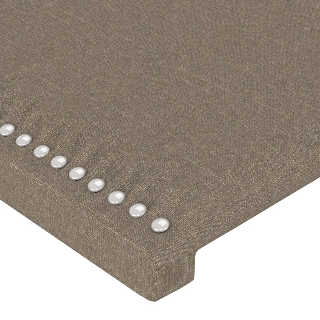 sengegavl med kanter 103x16x118/128 cm stof gråbrun
