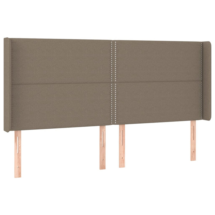 sengegavl med kanter 183x16x118/128 cm stof gråbrun