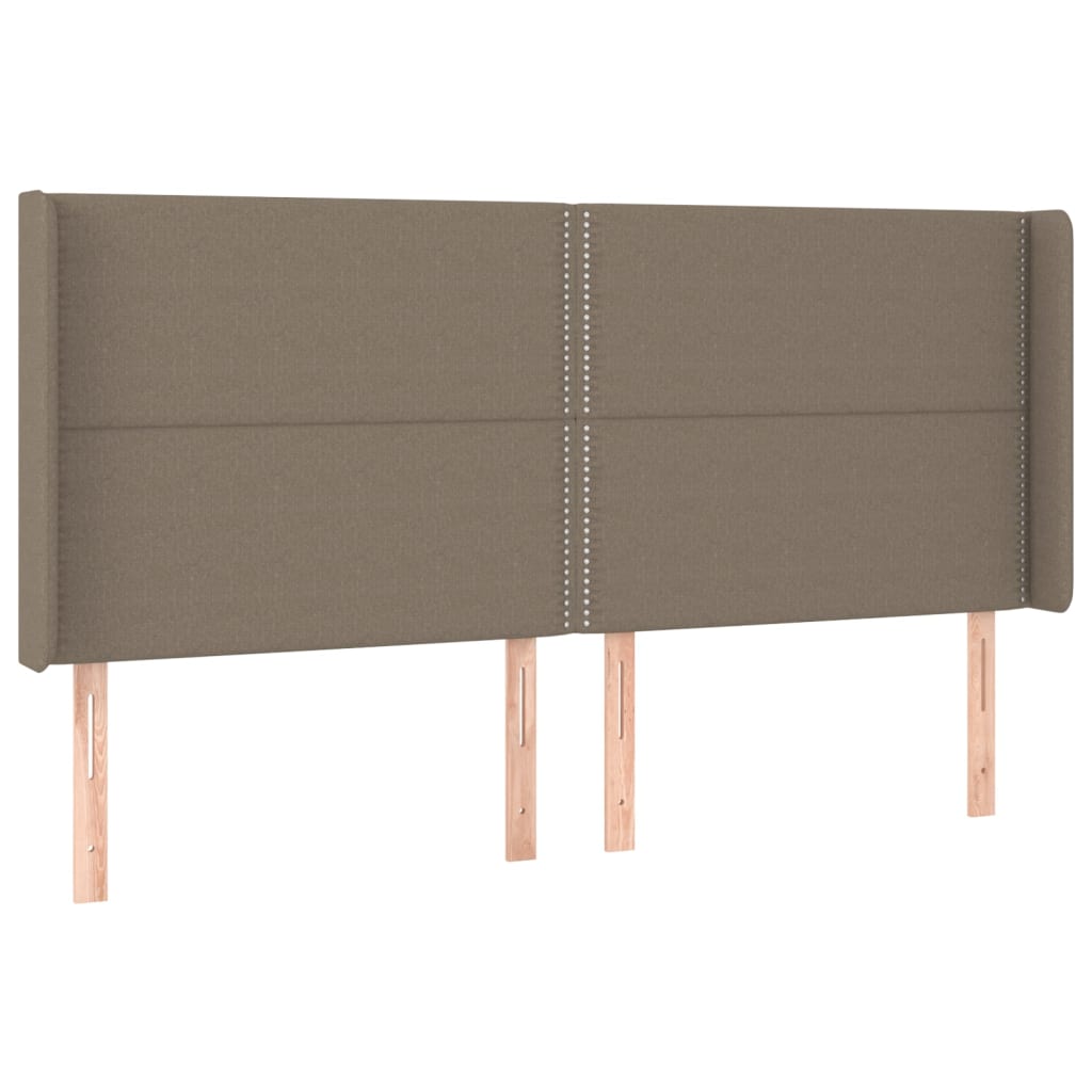sengegavl med kanter 203x16x118/128 cm stof gråbrun